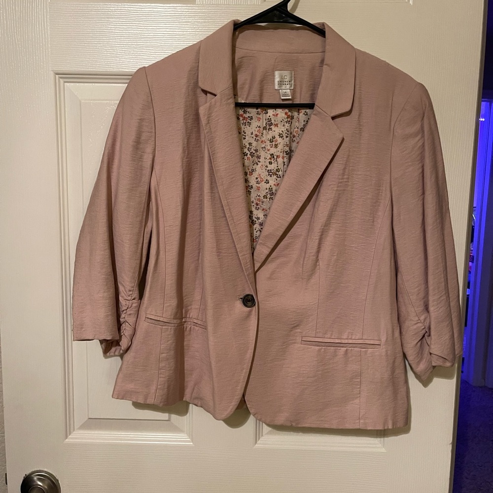 LC Lauren Conrad pink crop jacket.